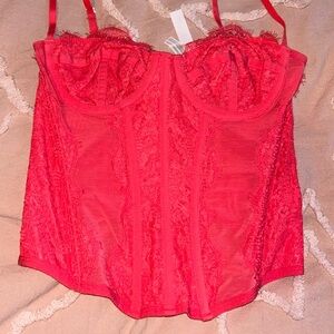 Red lace urban outfitters corset